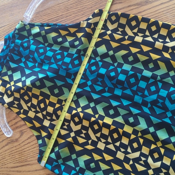 Worthington Abstract Print Sleeveless Accordion Pleated Button Down Blouse M - Picture 8 of 9